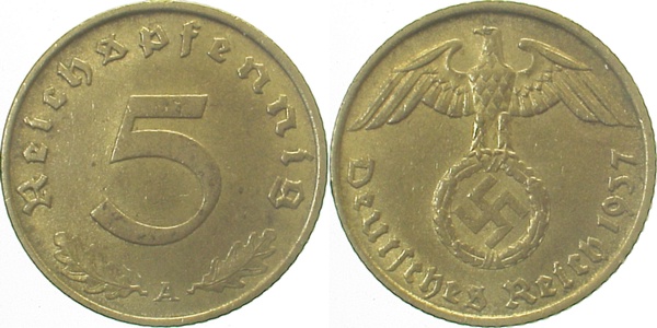 36337A~1.5 5 Pfennig  1937A f.prfr J 363  