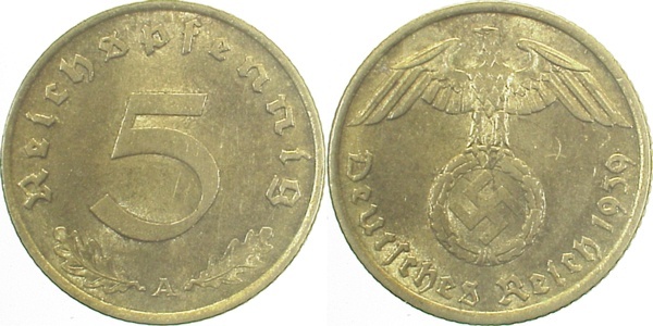 36339A~1.2 5 Pfennig  1939A prfr J 363  