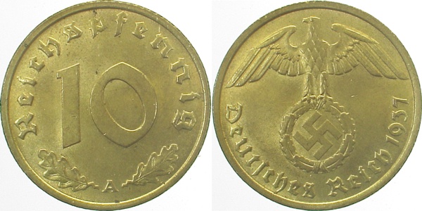 36437A~1.2 10 Pfennig  1937A prfr J 364  