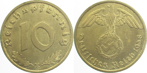 36438E~1.5 10 Pfennig  1938E f.prfr J 364  