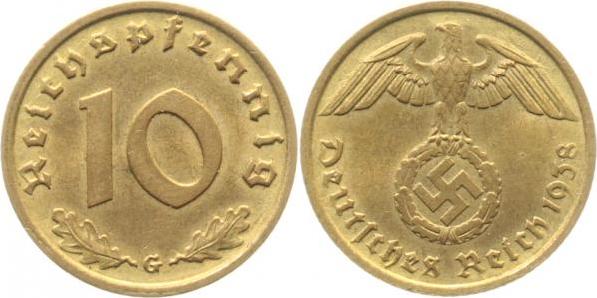36438G~1.5 10 Pfennig  1938G f.prfr J 364  