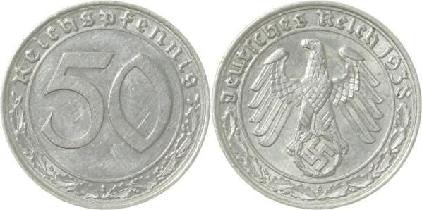 36538A~1.5 50 Pfennig  1938A vz/st J 365  