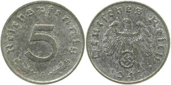 37041A~1.0 5 Pfennig  1941A stgl J 370  