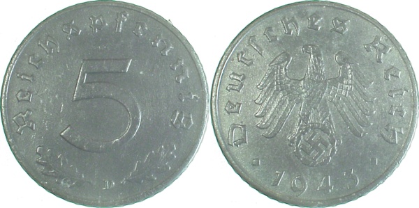 37143D~2.0 10 Pfennig  1943D vz J 371  