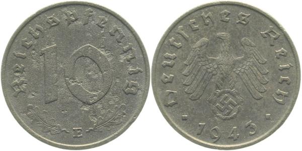37143E~2.5 10 Pfennig  1943E ss/vz J 371  