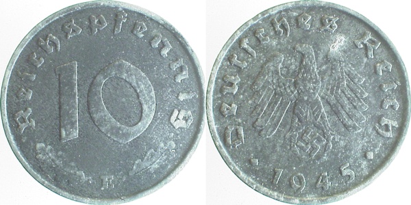 37145E~3.0 10 Pfennig  1945E ss J 371  