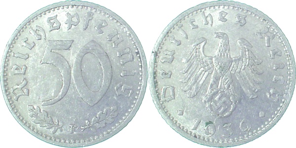 37239F~2.5 50 Pfennig  1939F ss/vz J 372  
