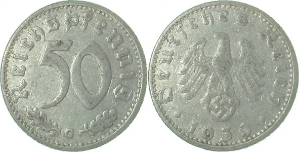 37239G~3.0 50 Pfennig  1939G ss J 372  