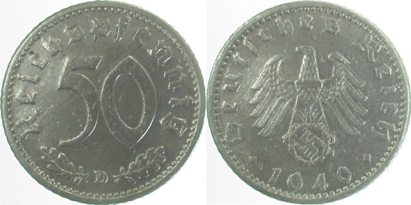 37240D~3.2 50 Pfennig  1940D ss- J 372  