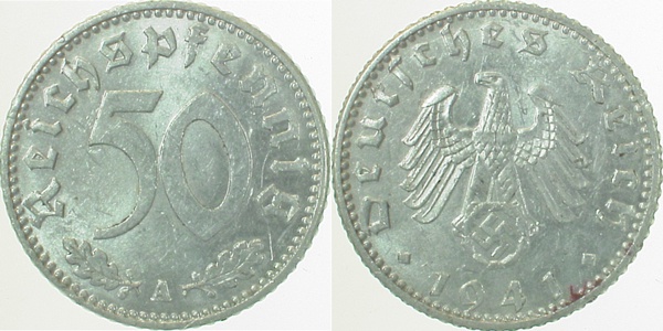 37241A~2.5 50 Pfennig  1941A ss/vz J 372  