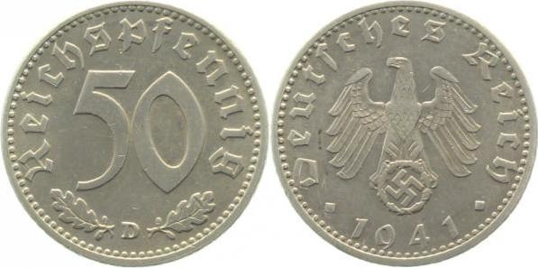 37241D~2.5 50 Pfennig  1941D ss/vz J 372  