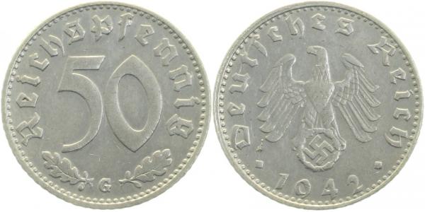 37242G~2.5 50 Pfennig  1942G ss/vz J 372  