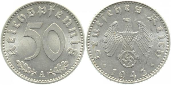 37243A~1.3 50 Pfennig  1943A vz/st/prfr!!! J 372  