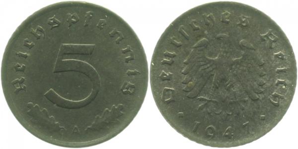 37447A~1.1 5 Pfennig  1947A prfr/stgl J 374  