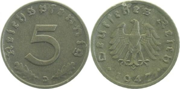 37447D~1.2 5 Pfennig  1947D prfr J 374  