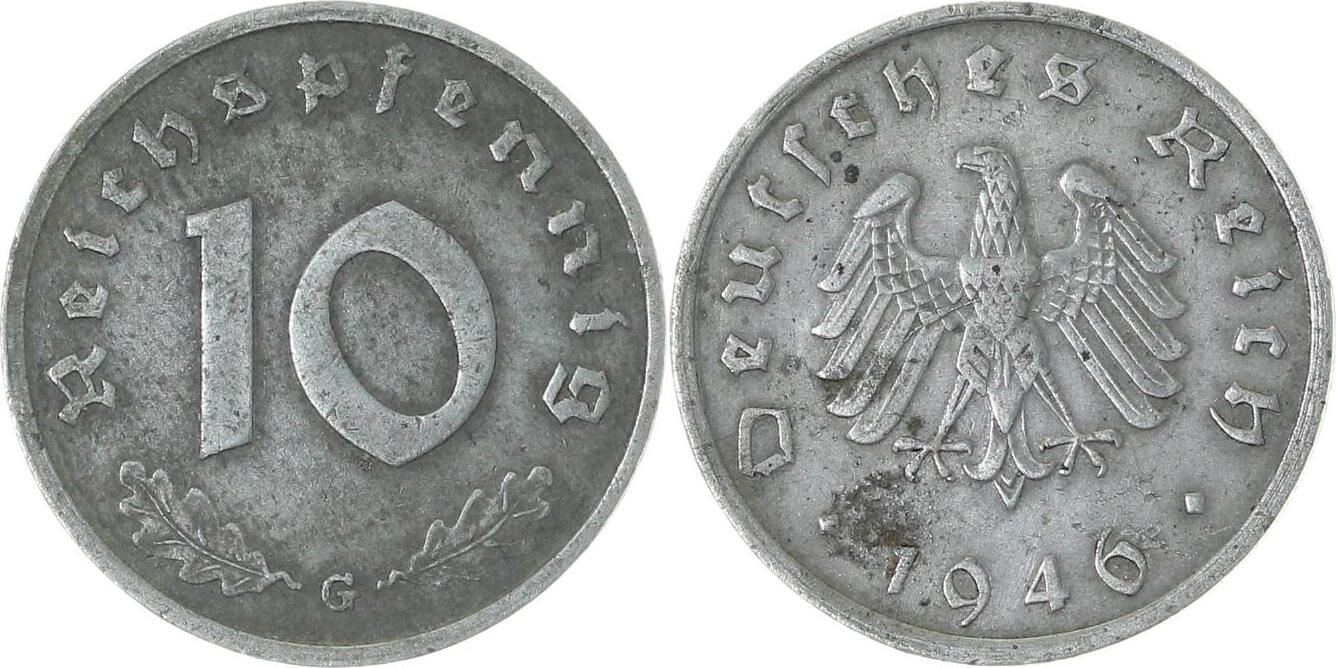 37546G~2.5 10 Pfennig  1946G ss/vz J 375  