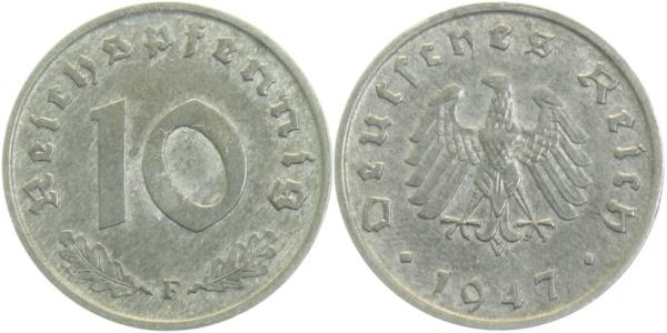 37547F~2.5 10 Pfennig  1947F ss/vz J 375  