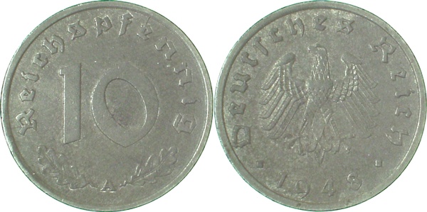 37548A~2.5 10 Pfennig  1948A ss/vz  all. Bes. J 375  