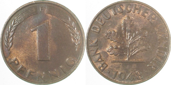 37648F~2.0 1 Pfennig  1948F vz J 376  