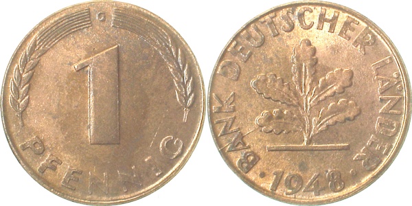37648G~1.2 1 Pfennig  1948G bfr J 376  