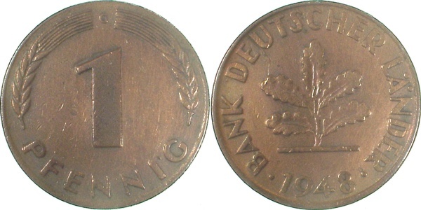 37648J~2.5 1 Pfennig  1948J ss/vz J 376  