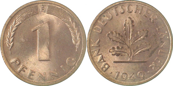 37649F~1.1 1 Pfennig  1949F bfr/st J 376  