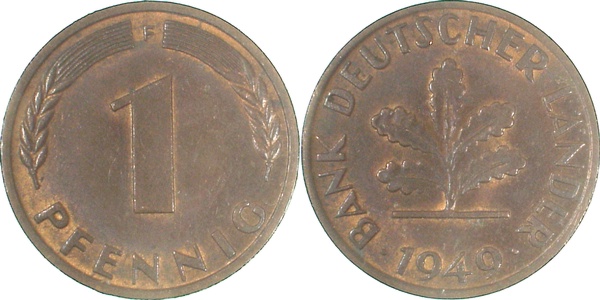 37649F~1.5 1 Pfennig  1949F vz/st J 376  