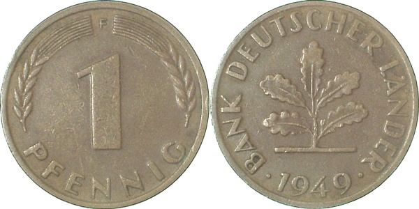 37649F~2.0 1 Pfennig  1949F vz J 376  