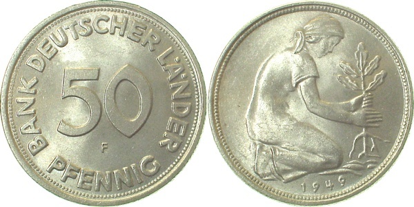 37949F~1.1 50 Pfennig  1949F bfr/stgl J 379  