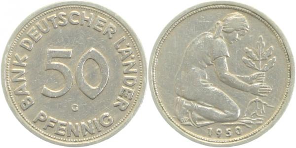 37950G~3.0 50 Pfennig  1950G BDL ss inkl. Expertise J 379  