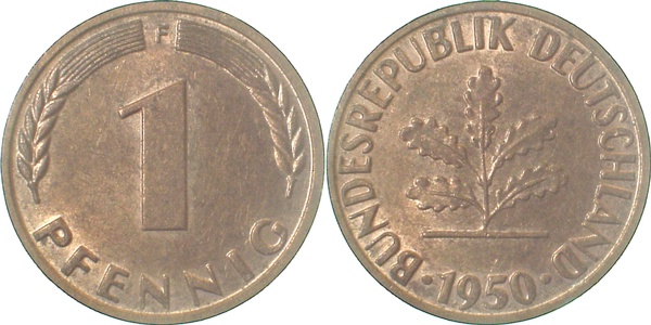 38050F~1.2 1 Pfennig  1950F bfr J 380  