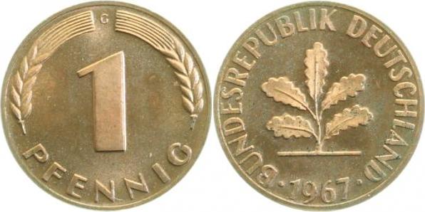 38067G~0.0 1 Pfennig  1967G PP 5363 Exemplare  J 380  