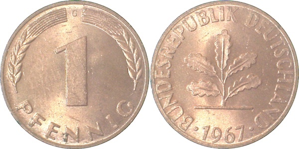 38067G~1.0 1 Pfennig  1967G stgl J 380  