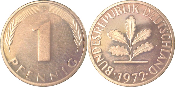 38072G~0.0 1 Pfennig  1972G PP.......10000 Exemplare  J 380  