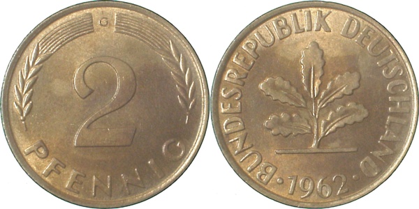 38162G~1.1 2 Pfennig  1962G bf/st J 381  