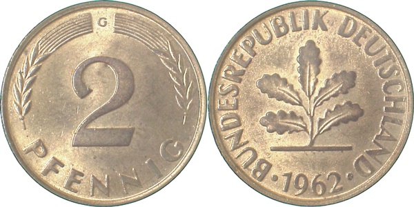 38162G~1.2 2 Pfennig  1962G bfr J 381  