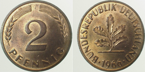 38166J~1.2 2 Pfennig  1966J bfr J 381  