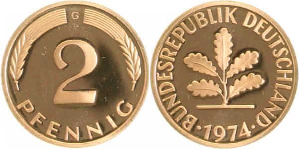 38174G~0.0 2 Pfennig  1974G PP.......35100 Exemplare  J 381  