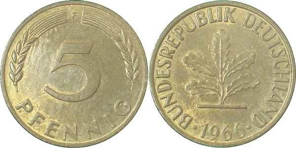 38266F~1.2 5 Pfennig  1966F bfr J 382  