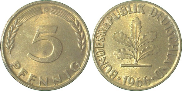 38266G~1.2 5 Pfennig  1966G bfr J 382  