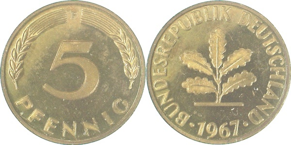 38267F~0.0 5 Pfennig  1967F PP 1600 Exemplare  J 382  