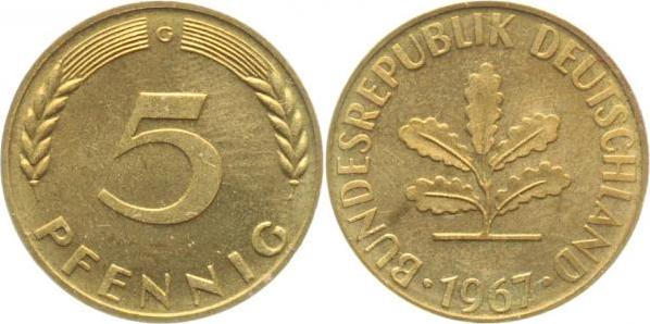 38267G~0.0 5 Pfennig  1967G PP 5363 Exemplare  J 382  