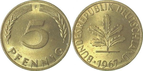 38268F~1.2 5 Pfennig  1968F bfr J 382  