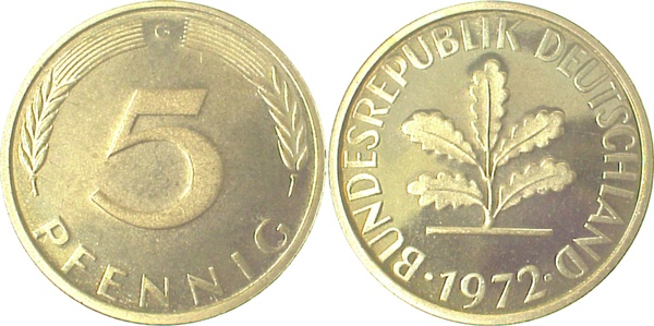 38272G~0.0 5 Pfennig  1972G PP.......10000 Exemplare  J 382  