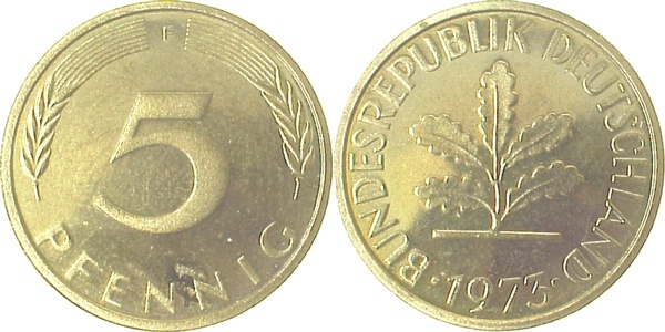 38273F~0.0 5 Pfennig  1973F PP 9100 Exemplare  J 382  