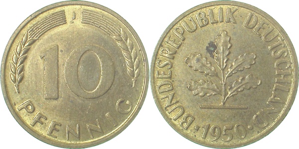 38350J~1.2 10 Pfennig  1950J bfr J 383  