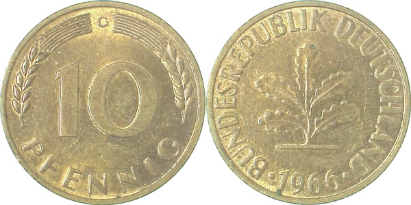 38366G~1.2 10 Pfennig  1966G bfr J 383  