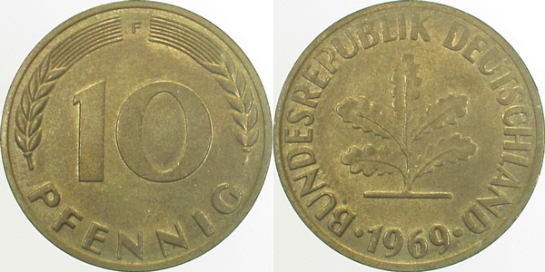 38368F~1.0 10 Pfennig  1968F stgl J 383  