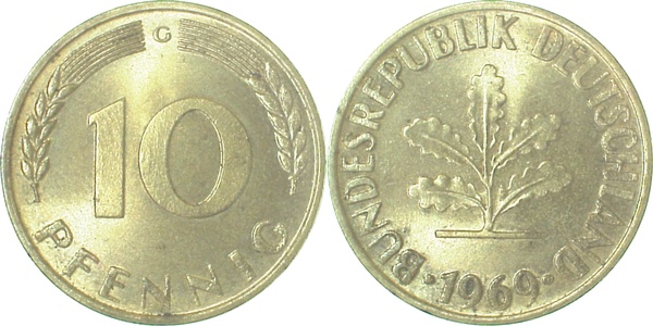 38369F~1.2 10 Pfennig  1969F bfr J 383  