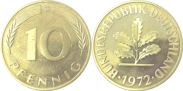 38372G~0.0 10 Pfennig  1972G PP.......10000 Exemplare  J 383  